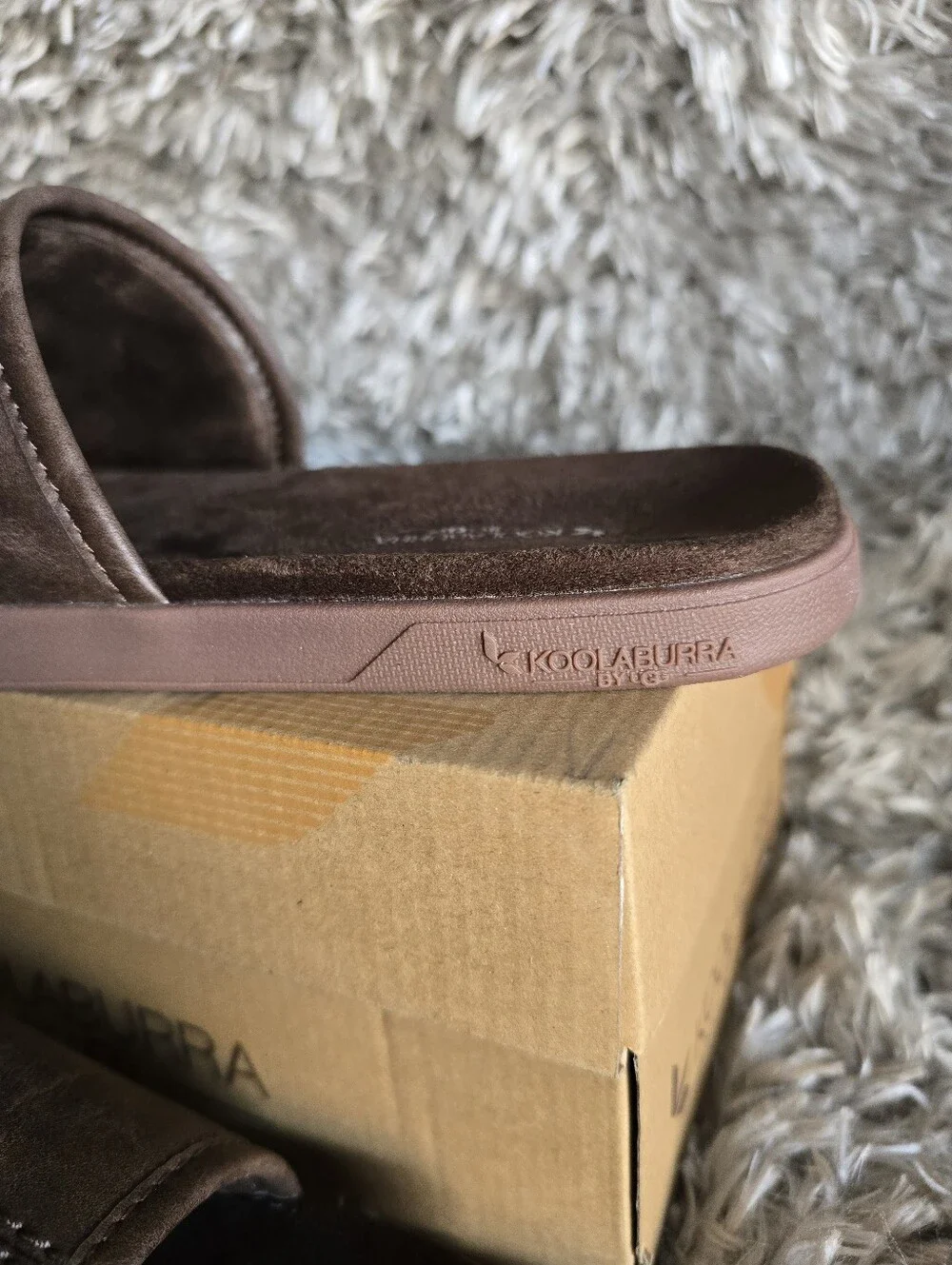 Koolaburra Brown Suede Slide Sandals for Men TREEVE
